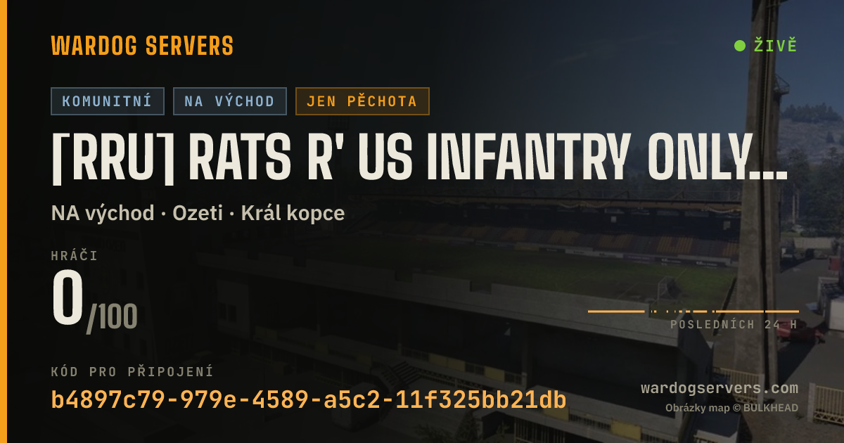 Živý stavový banner serveru [RRU] Rats R' Us Infantry Only Active Admins NO RAIN