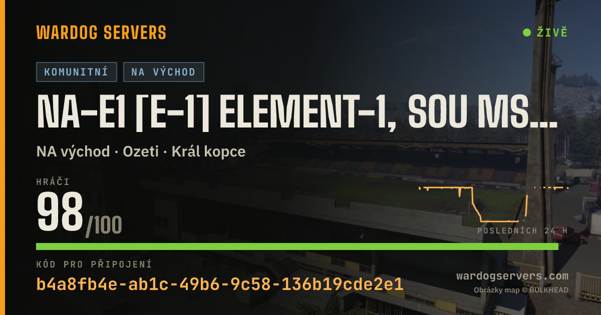 Živý stavový banner serveru NA-E1 [E-1] ELEMENT-1, SOU MSS → LOW LEVEL | 30 MAX