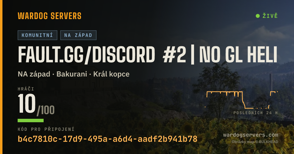 Živý stavový banner serveru FAULT.gg/Discord #1 | No GL Heli/Rain/Fog | 81·52·95