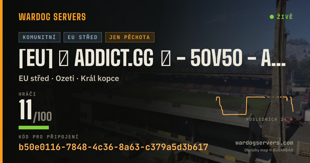 Živý stavový banner serveru [EU] ⊙ ADDICT.GG ⊙ - 50v50 - Anti Cheat Custom