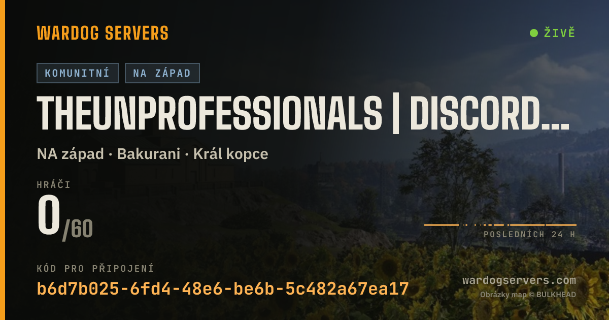 Živý stavový banner serveru theunprofessionals | discord.gg/uprwardogs