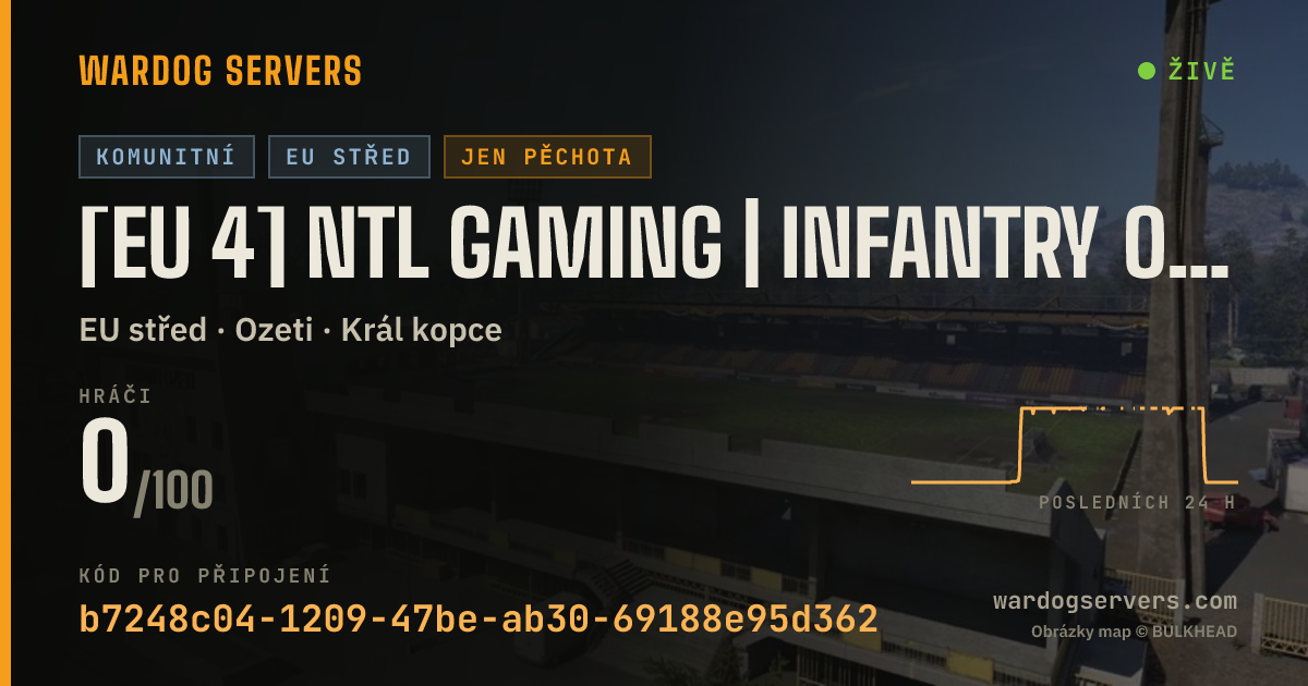Živý stavový banner serveru [EU 4] NTL Gaming | Infantry Only - No Mortar | discord.gg/NTLGa