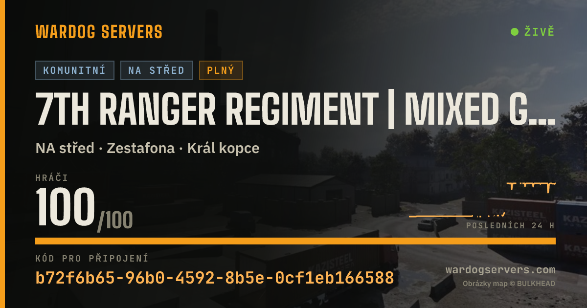 Živý stavový banner serveru 7th Ranger Regiment | Mixed Game Modes | Active Admins | discord