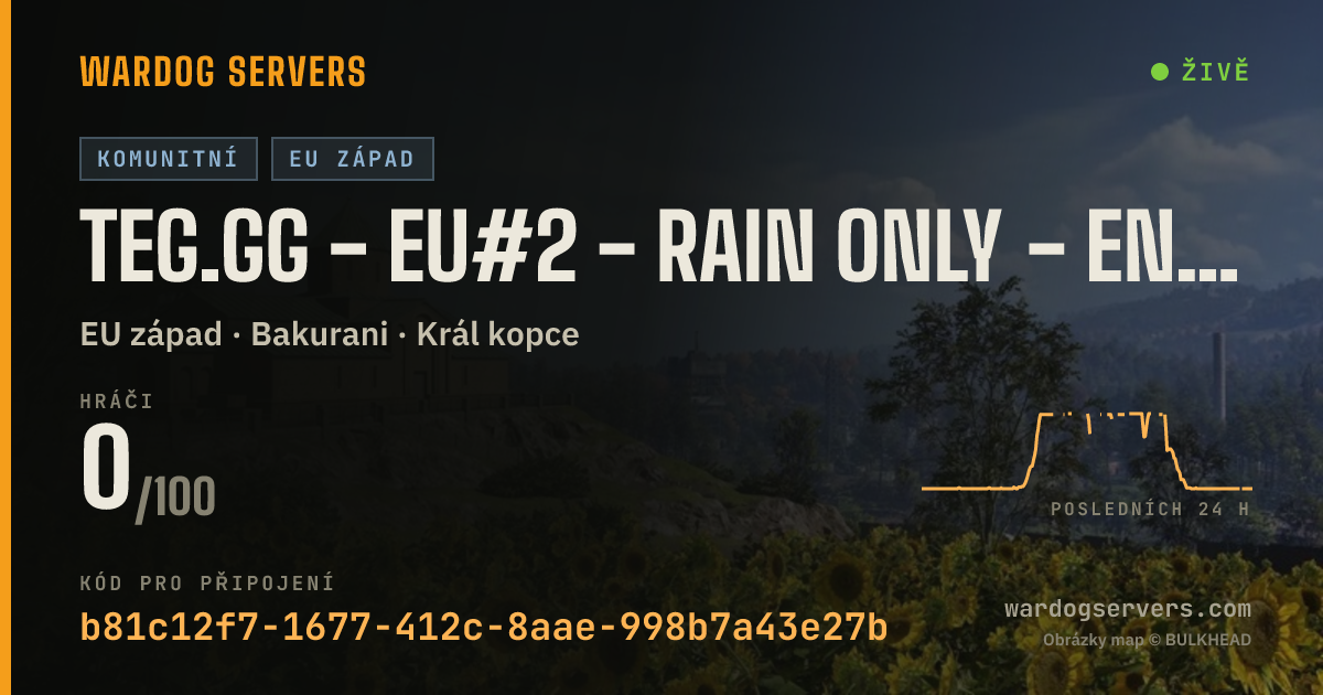 Živý stavový banner serveru TEG.gg - EU#2 - RAIN ONLY - ENGLISH - The Employed Gamers