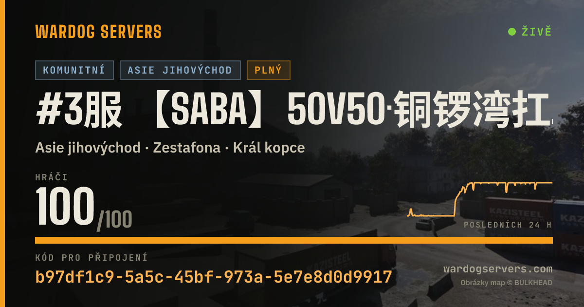Živý stavový banner serveru #3服 【SABA】50V50·铜锣湾扛把子·近战·Gang Brawl
