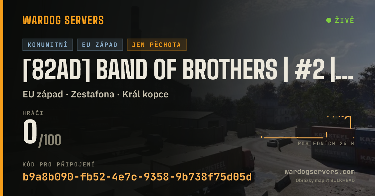 Živý stavový banner serveru [82AD] Band of Brothers | #2 | [GL BANNED] discord.gg/82nd