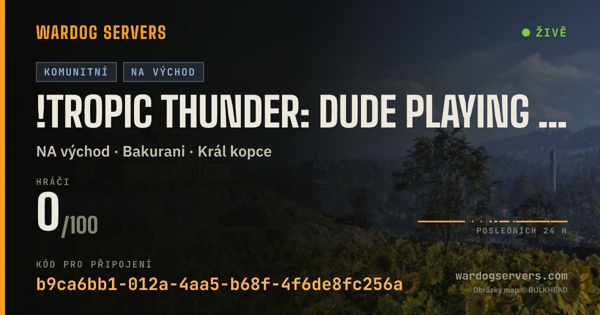 Živý stavový banner serveru !Tropic Thunder: Dude Playing a Dude disguised as another Dude
