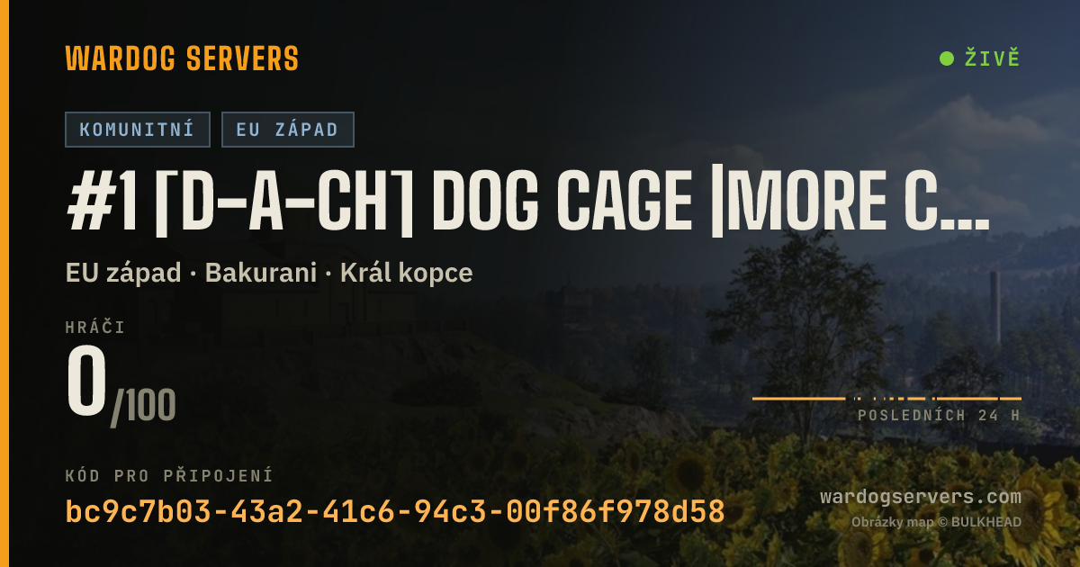 Živý stavový banner serveru #1 [D-A-CH] Dog Cage |more Cash| VIP Slot | Tb0ne LIVE ON TWITCH