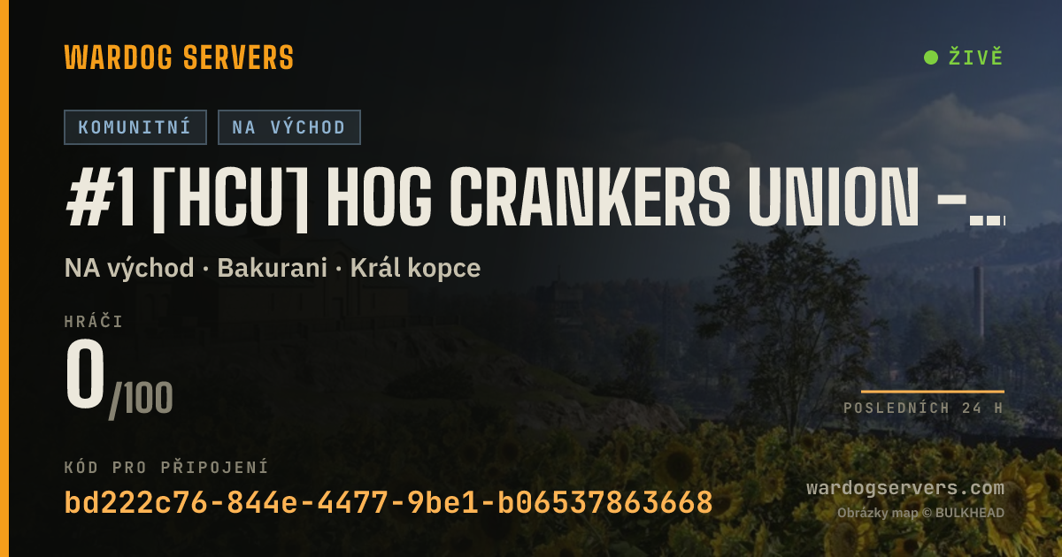 Živý stavový banner serveru #1 [HCU] HOG CRANKERS UNION - NO GL MINIBIRD - AUTOMOD