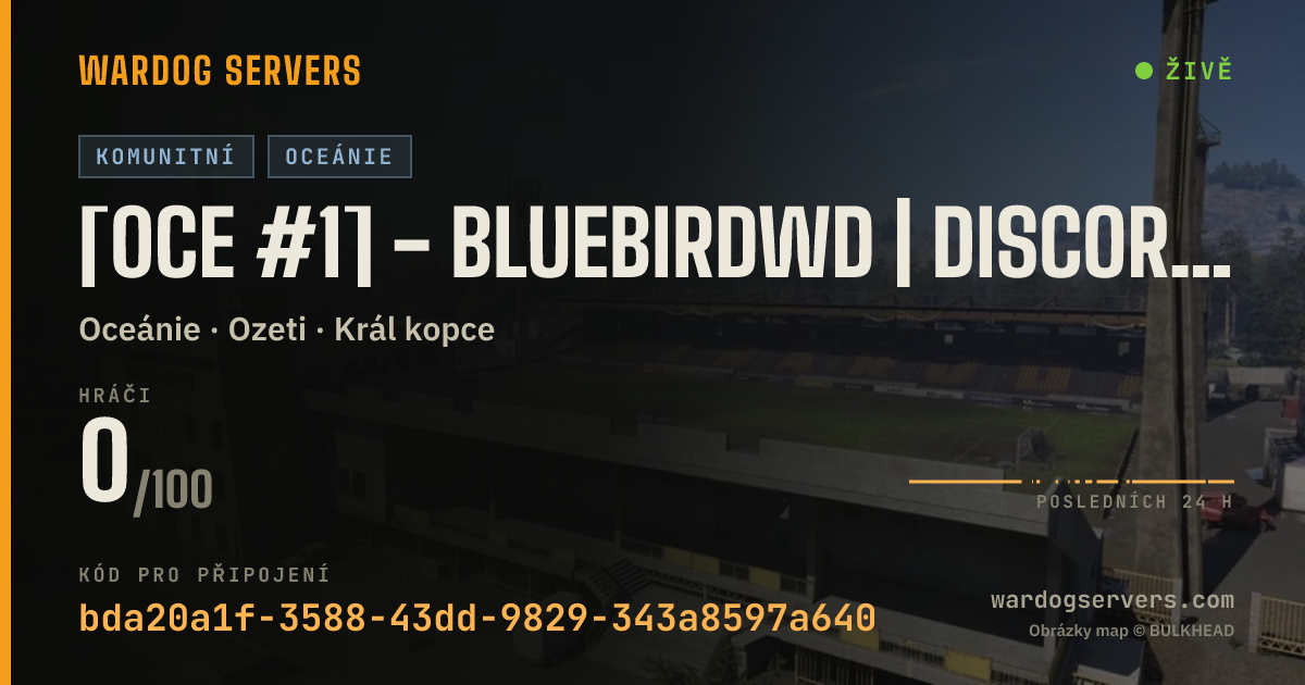 Živý stavový banner serveru [0CE #1] - BlueBirdWD | discord.gg/bluebird