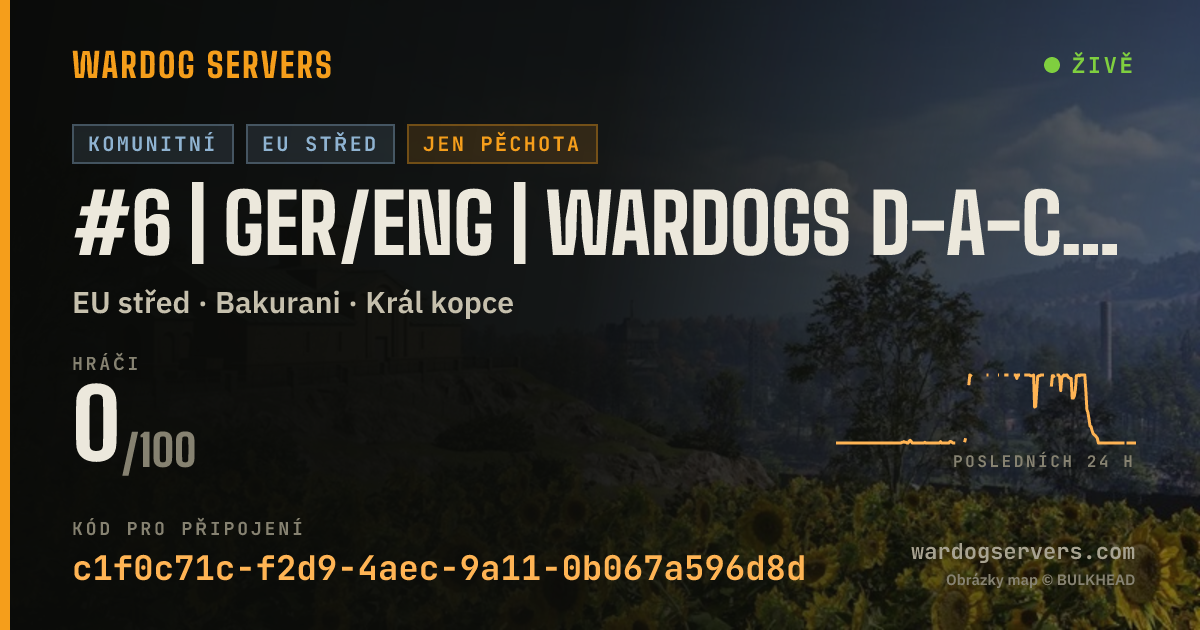 Živý stavový banner serveru #6 | GER/ENG | WARDOGS D-A-CH | Infantry Only | 50vs50