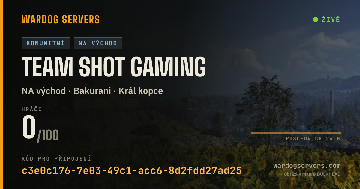 Živý stavový banner serveru Team Shot Gaming