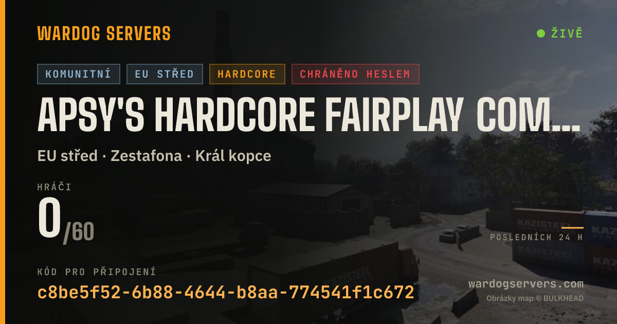 Živý stavový banner serveru APSy's Hardcore Fairplay Community Server
