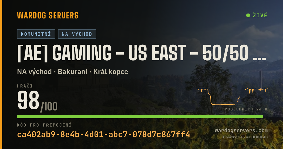 Živý stavový banner serveru [AE] GAMING - US EAST - 50/50 #2 - AERECRUIT.COM