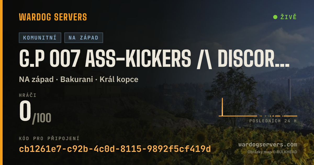 Živý stavový banner serveru g.p 007 ass-kickers /\ discord.gg/gp-007-riserecon-koolaid