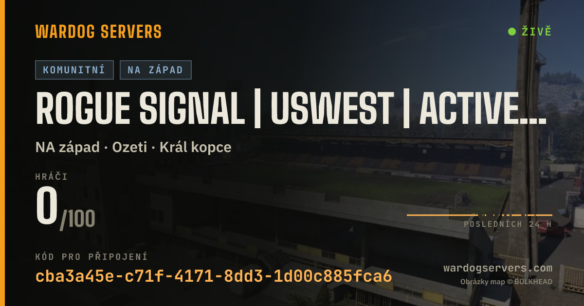 Živý stavový banner serveru Rogue Signal | USWest | Active staff | discord.gg/roguesignal