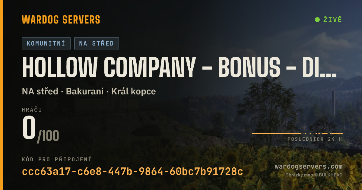 Živý stavový banner serveru Hollow Company - Bonus - discord.gg/ZMEzHAFTuW
