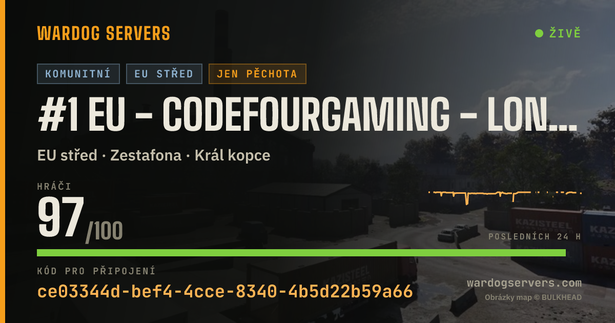 Živý stavový banner serveru #1 EU - CodeFourGaming - Long Match More XP/$ - discord.gg/c4g