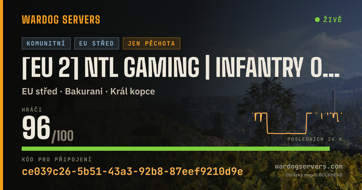 Živý stavový banner serveru [EU 2] NTL Gaming | Infantry Only | discord.gg/NTLGaming