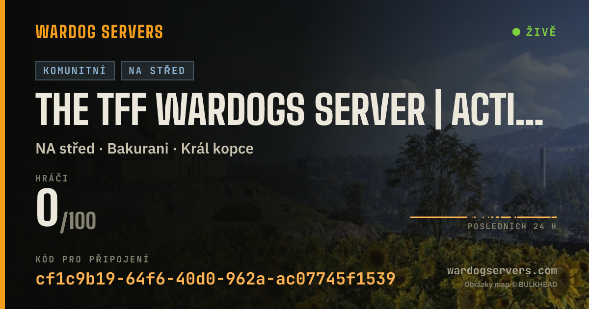 Živý stavový banner serveru The TFF WARDOGS SERVER | Active Admins