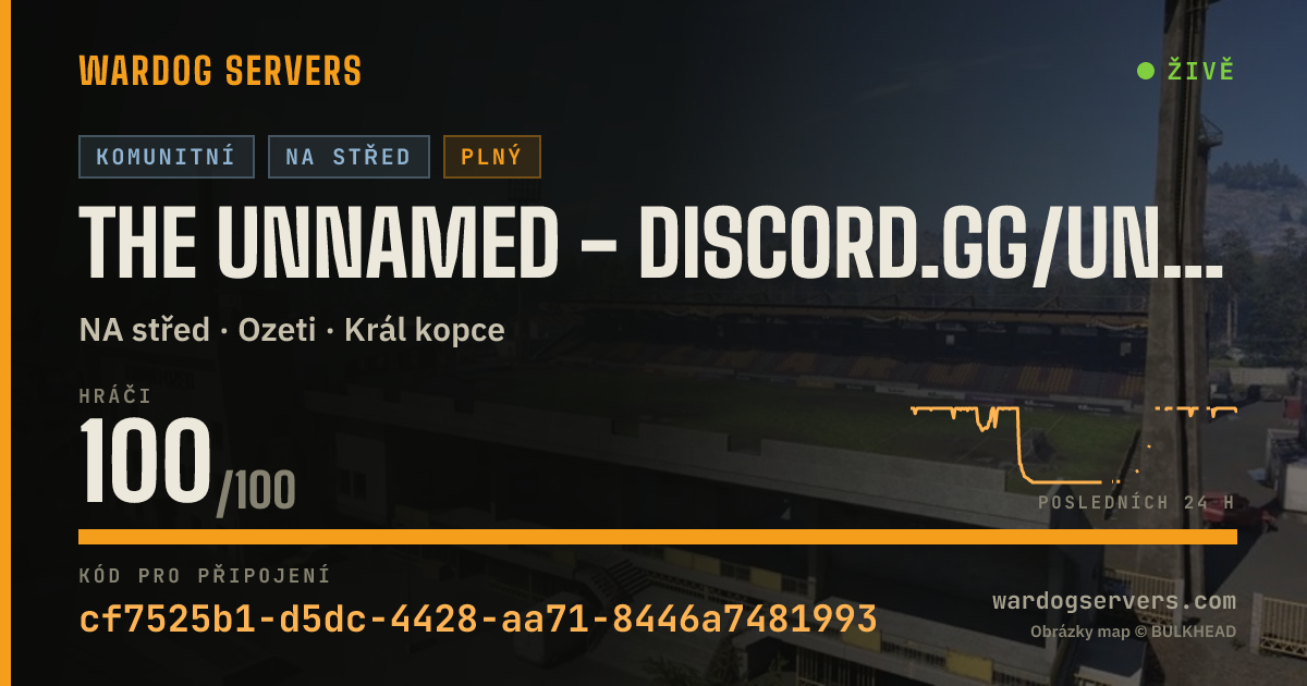 Živý stavový banner serveru The Unnamed - discord.gg/unnamedcorp