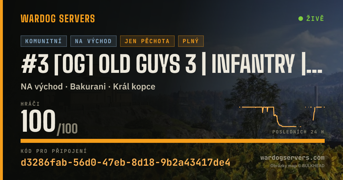 Živý stavový banner serveru #3 [OG] Old Guys 3 | Infantry | NO GL | Boosted XP & Cash