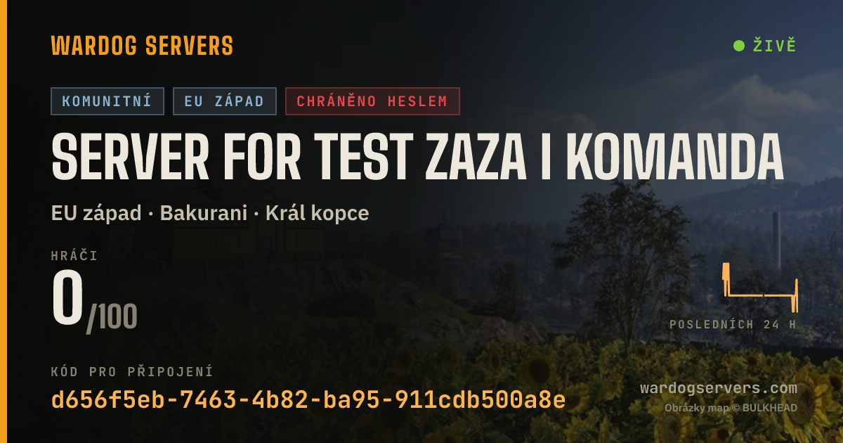 Živý stavový banner serveru SERVER FOR TEST ZAZA I KOMANDA