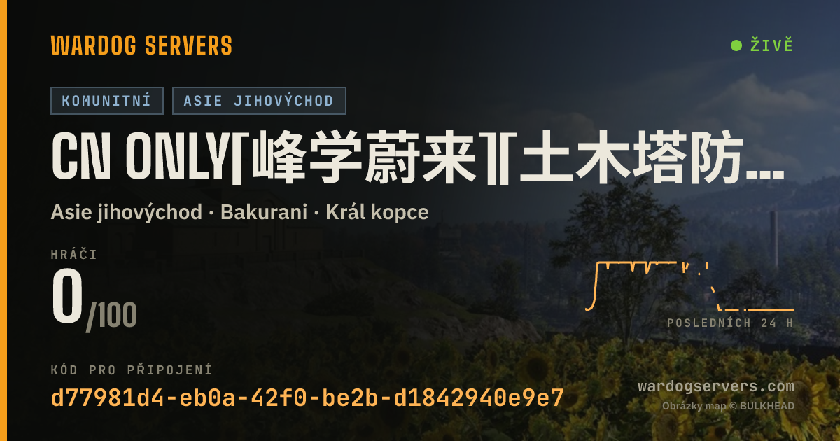 Živý stavový banner serveru CN ONLY[峰学蔚来][土木塔防] 50V50龟壳对冲，禁狙机枪地雷禁堵补给卡，Q群了解规则1128016087