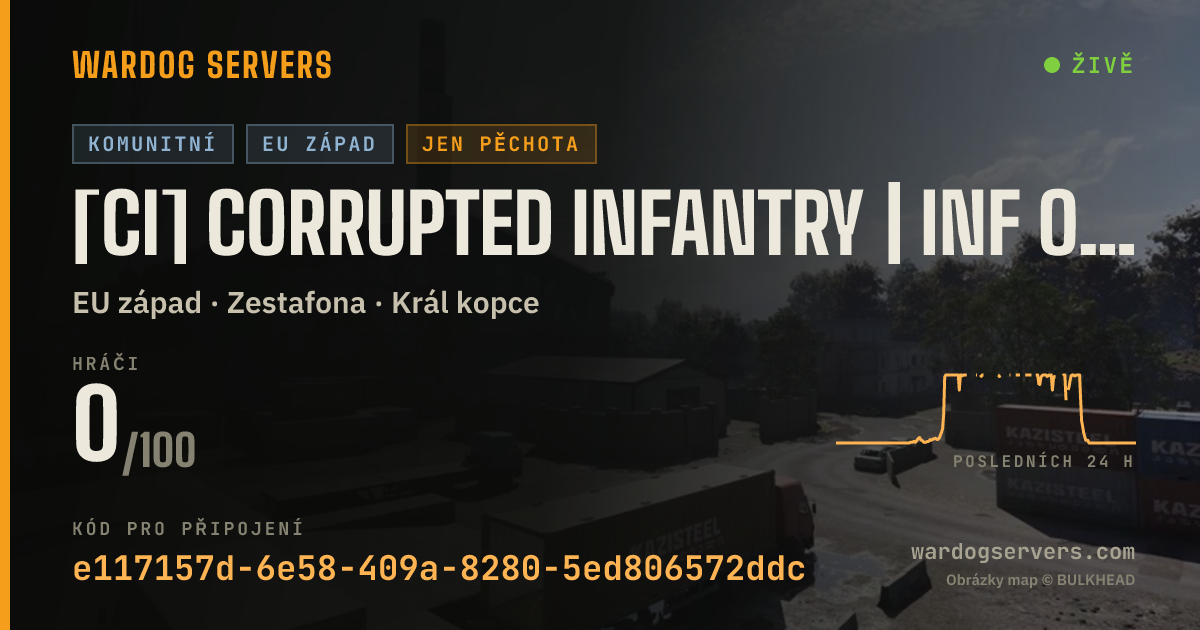Živý stavový banner serveru [CI] Corrupted Infantry | Inf Only #2 |No Heli/GL| discord.gg/ci