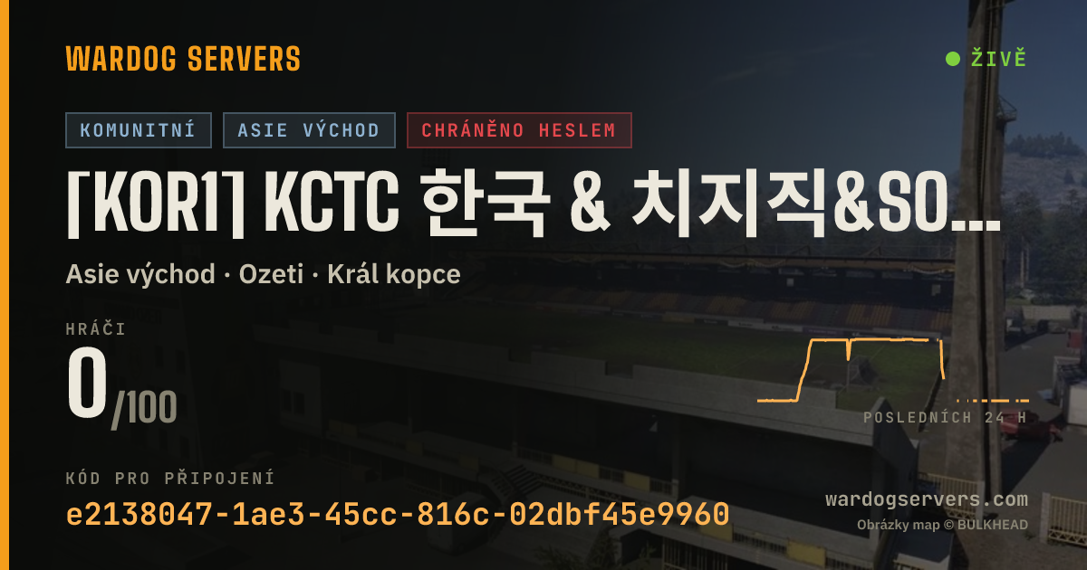 Živý stavový banner serveru [KOR1] KCTC 한국 & 치지직&SOOP & PW : KCTC 디코 / 문의 : crazy_food