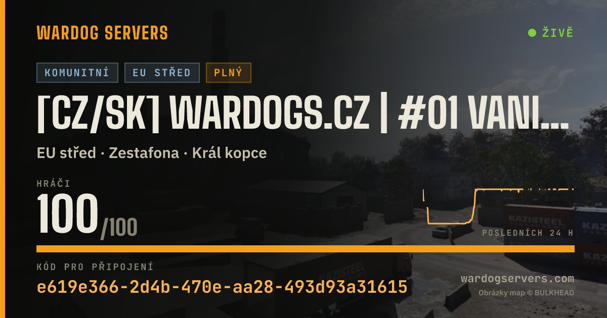 Živý stavový banner serveru [CZ/SK] WARDOGS.CZ | #01 VANILLA | discord.gg/wardogsczsk