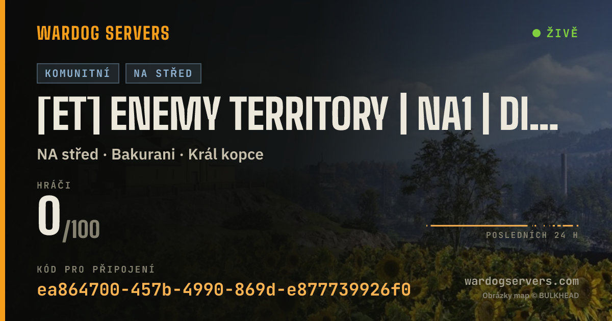 Živý stavový banner serveru [ET] Enemy Territory | NA1 | discord.gg/enemyterritory