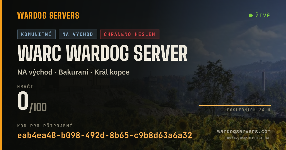 Živý stavový banner serveru WARC Wardog Server