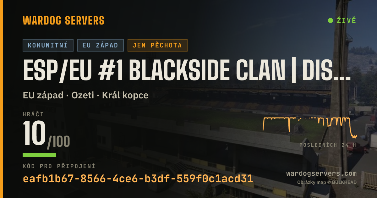 Živý stavový banner serveru ESP/EU #1 BLACKSIDE CLAN | NO MGL GRENADE LAUNCHER