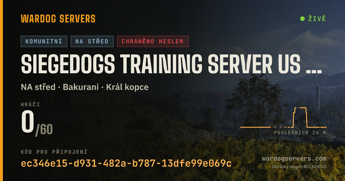 Živý stavový banner serveru SiegeDogs Training Server US Central