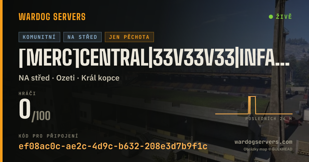 Živý stavový banner serveru [Merc]Central|33v33v33|InfantryOnly|Discord.gg/m3rc