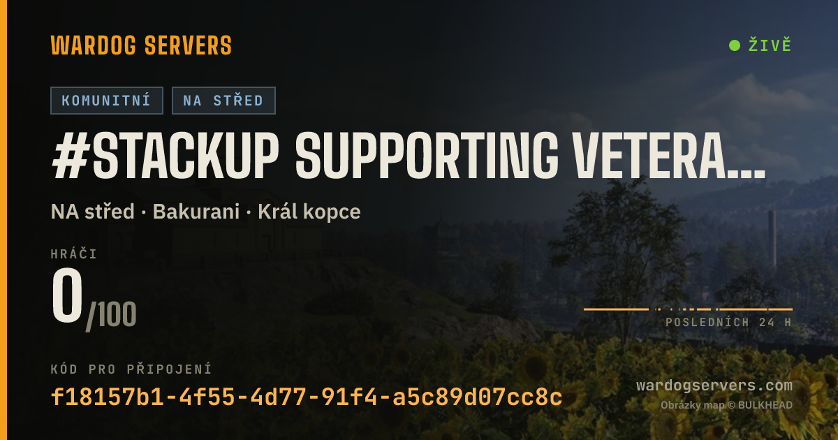 Živý stavový banner serveru #STACKUP Supporting Veterans TotalTilt and GankNSpank's Server