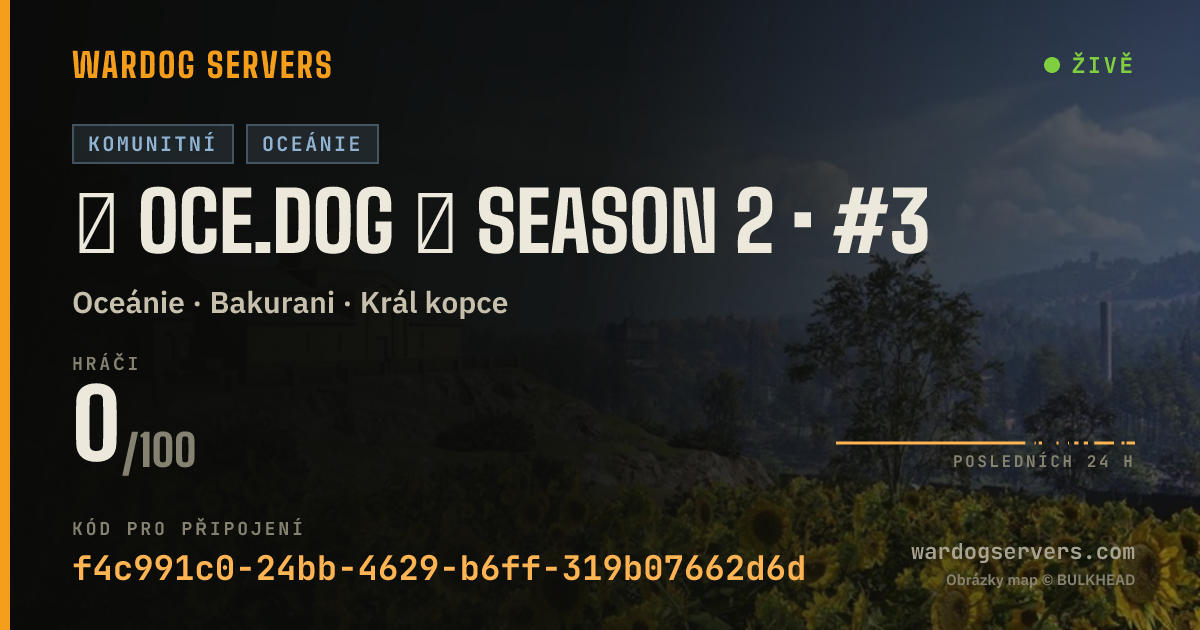 Živý stavový banner serveru ◢ OCE.DOG ◣ SEASON 2 • #3