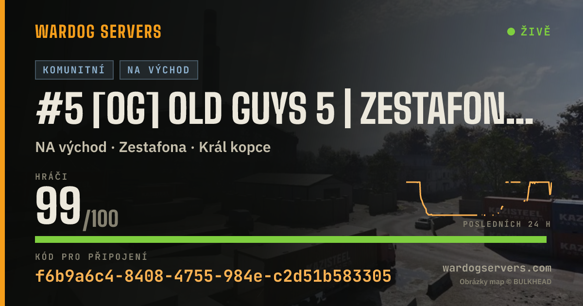Živý stavový banner serveru #5 [OG] Old Guys 5 | Zestafona 24/7 | Boosted XP & Cash