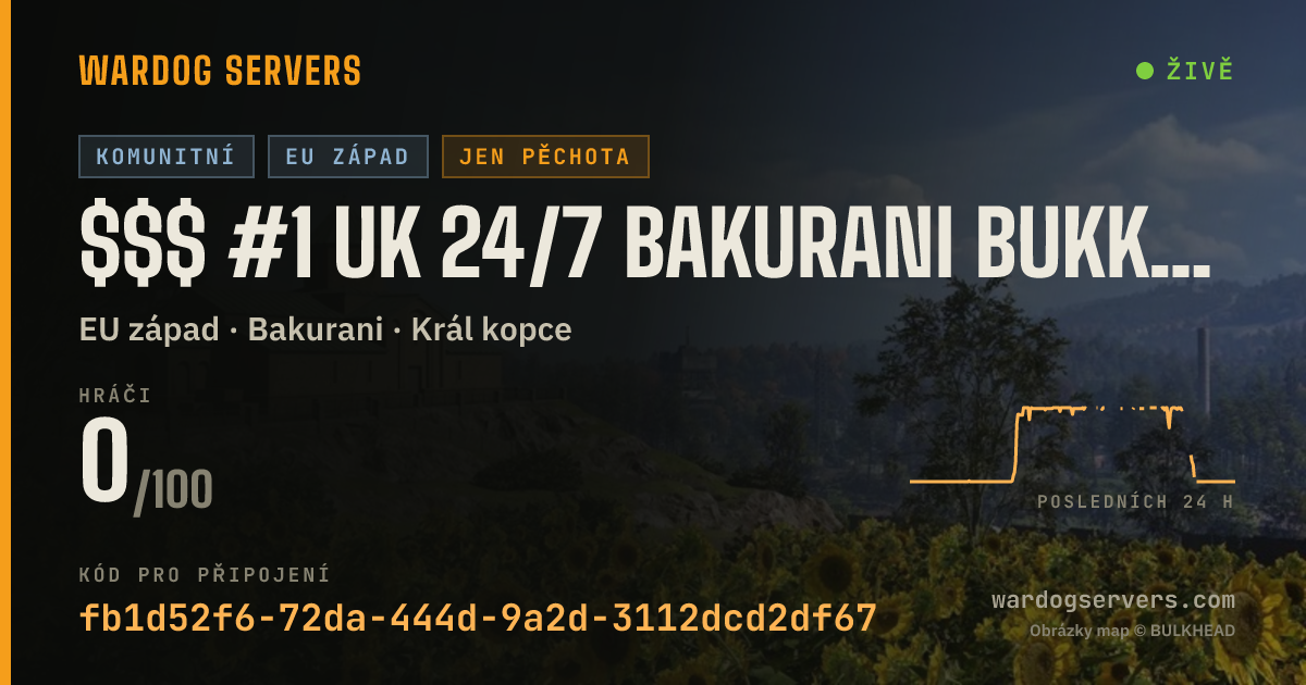 Živý stavový banner serveru $$$ #1 UK 24/7 Bakurani Bukkake NO TANKS FAST HZ $$$