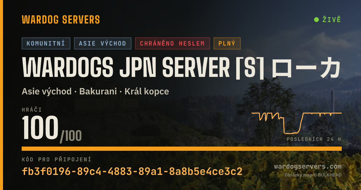 Živý stavový banner serveru WARDOGS JPN SERVER [S] ローカルルールはDiscord要確認