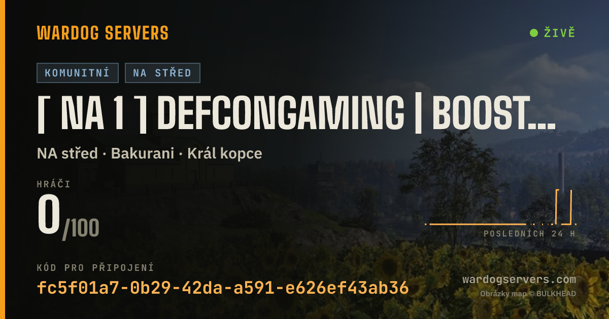 Živý stavový banner serveru [ NA 1 ] DEFCONGAMING | Boosted XP & Cash | 0-0-0