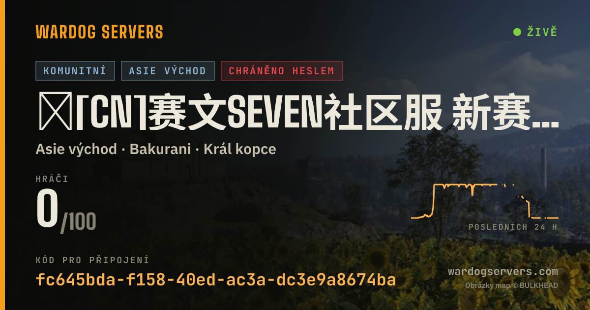 Živý stavový banner serveru 🎈[CN]赛文seven社区服 新赛季禁部分载具和等级 禁断补给 禁跳边 正常肝服 进群拿密码 Q群：949975494