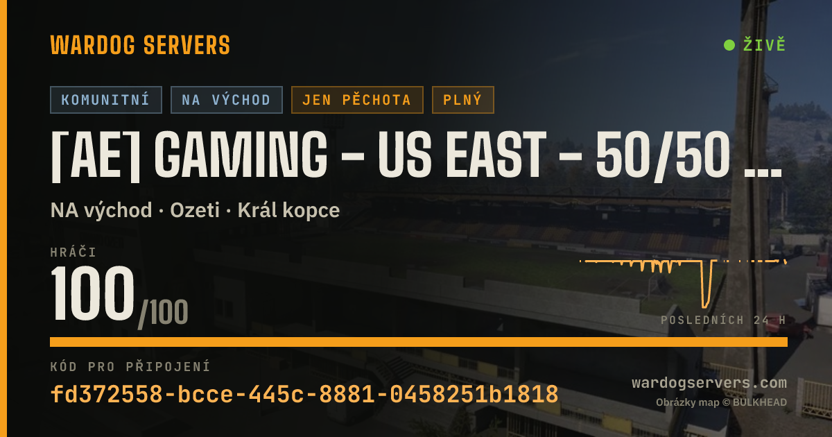 Živý stavový banner serveru [AE] GAMING - US EAST - 50/50 NOGL #4 - AERECRUIT.COM
