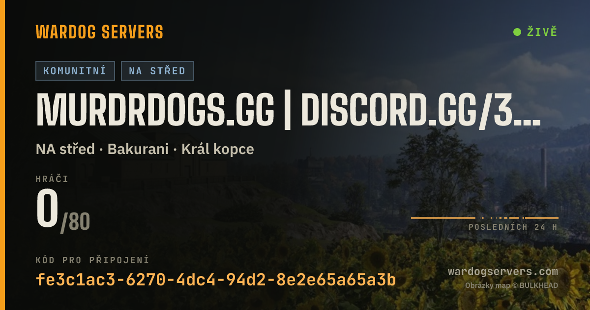 Živý stavový banner serveru MurdrDogs.gg | discord.gg/3vkERBTKsz