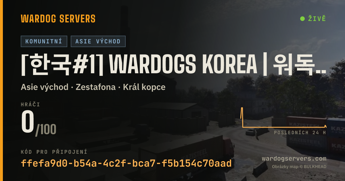 Živý stavový banner serveru [한국#1] WARDOGS KOREA | 워독스 한국 커뮤니티