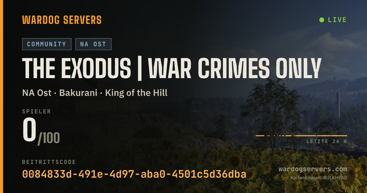 Live-Statusbanner für The Exodus | WAR CRIMES ONLY