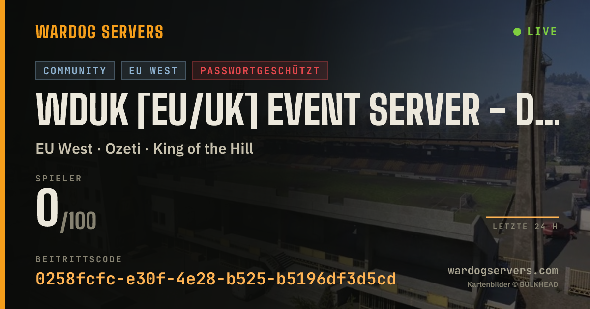 Live-Statusbanner für WDUK [EU/UK] EVENT Server - Discord.gg/wardogsuk