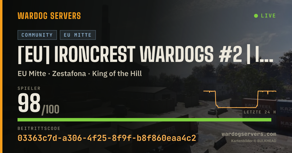 Live-Statusbanner für [EU] Ironcrest Wardogs #2 | IRONCREST.GG | discord.gg/ironcrest