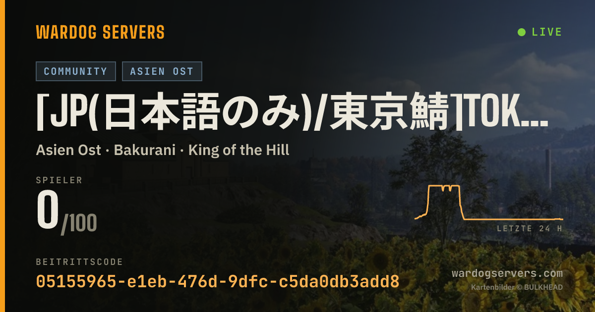 Live-Statusbanner für [JP(日本語のみ)/東京鯖]TokyoWARDOGS[動画配信歓迎 42人開始]